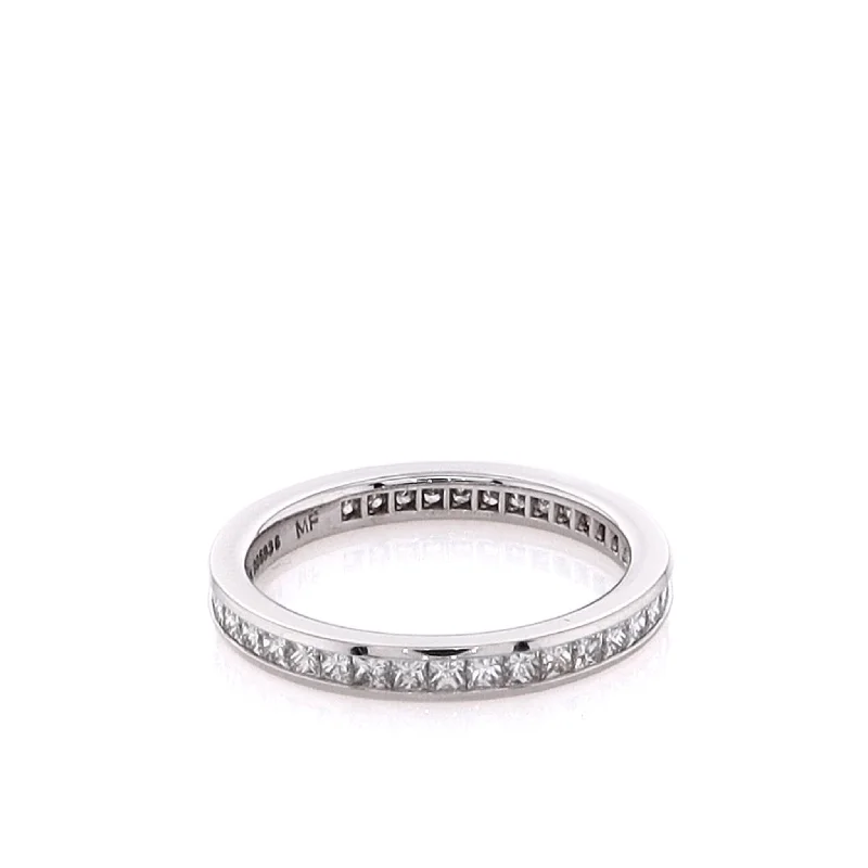 Estate 14 Karat White Gold Eternity Diamond Wedding Band