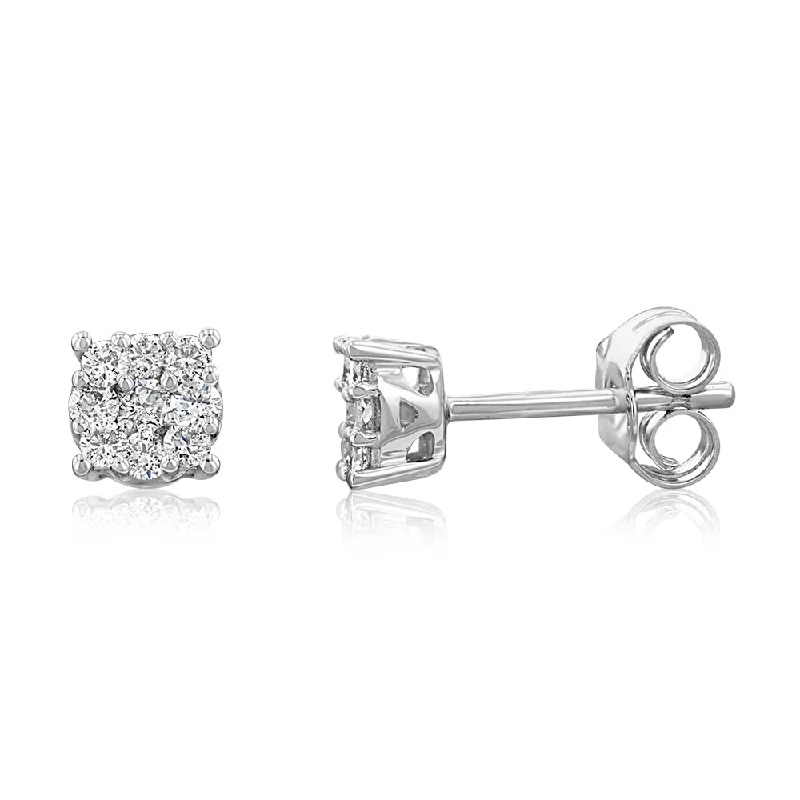 9ct White Gold 1/3 Carat Diamond Stud Earrings