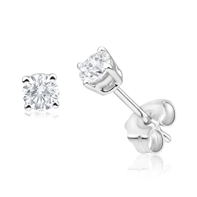 9ct White Gold 1/4 Carat Diamond Stud Earrings