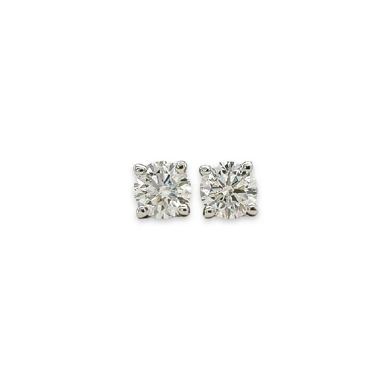 14K W Gold 0.50ctw I/SI2 Round Diamond Stud Earrings