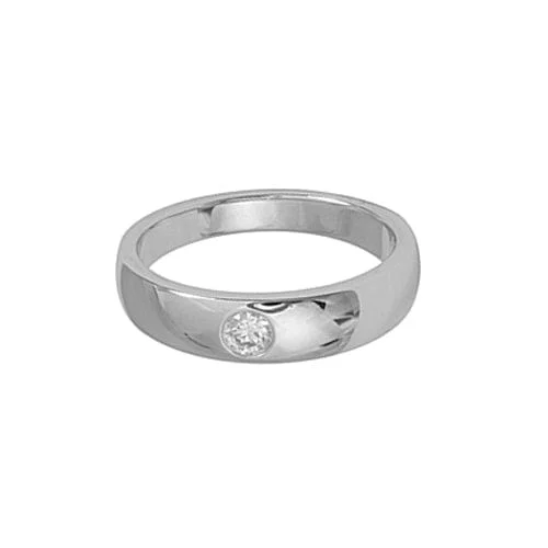 18K White Gold Bezel Set Diamond Ring