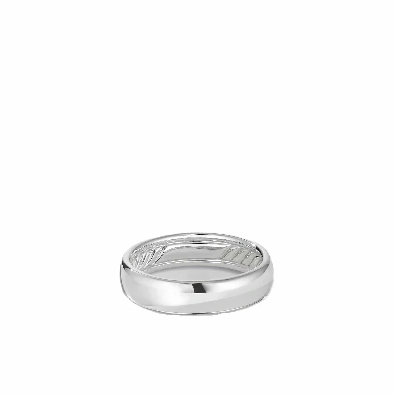 DY Classic Band Ring in 18K White Gold