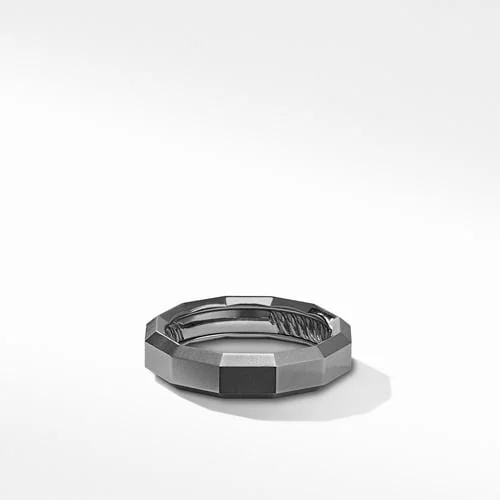 Faceted Band Ring in Grey Titanium