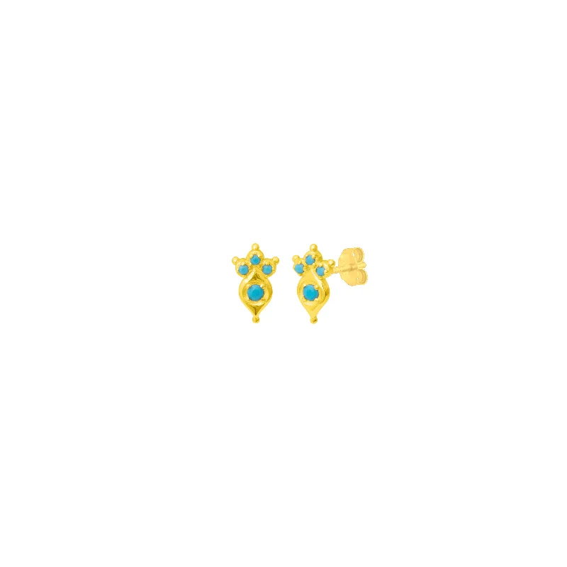 GRACE TURQUOISE STUDS GOLD