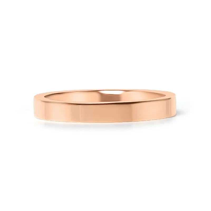 Rose Gold Stainless Steel Flat Edge Ring / CFR7024