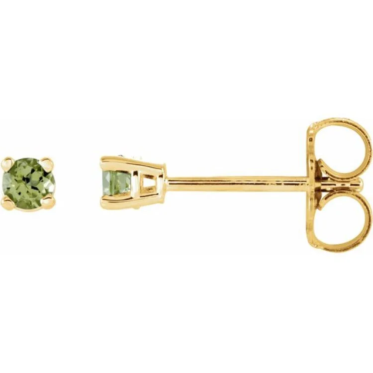 14K Yellow 2.5 mm Natural Peridot Stud Earrings