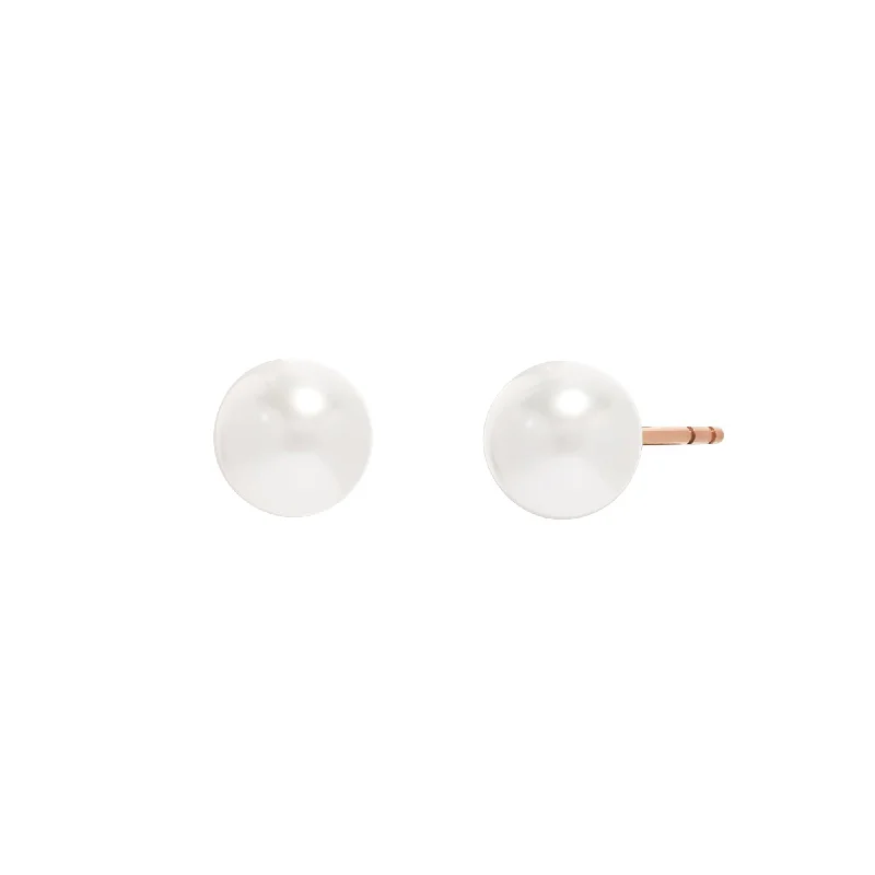 Unity South Sea Pearl Stud Earrings 8mm in Rose Gold