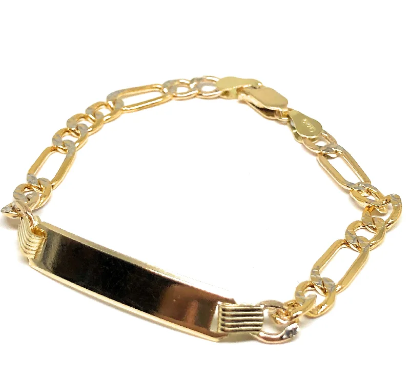 10k Solid Gold Kids 0-8 ID Brracelet 5.5-7 inch length 2.5-4.5mm Width (Free Engraving, Email us name!)