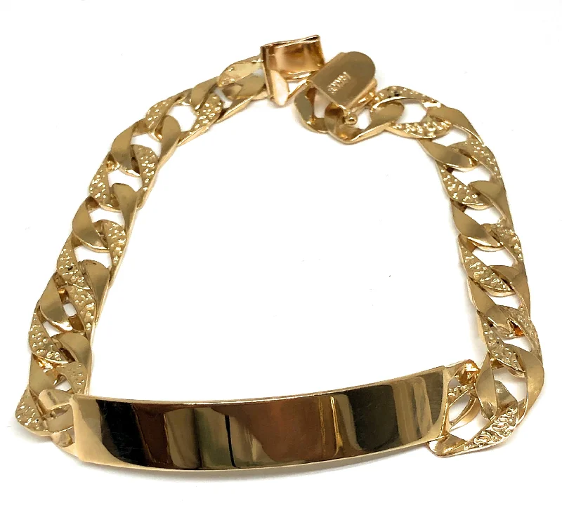 14k Solid Gold Yellow Cuban Link Brracelet 9 inch length 8.5mm Width (24.3g) (Free Engraving, Email us name!)