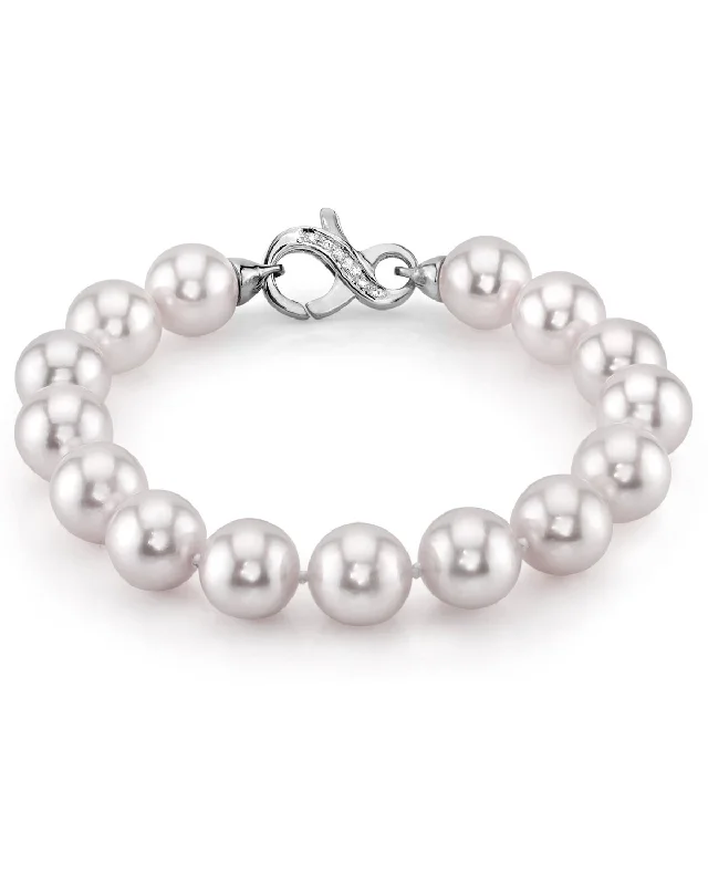 White Japanese Akoya Pearl Bracelet, 9.0-9.5mm